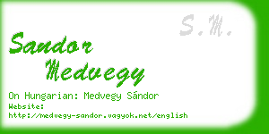 sandor medvegy business card
